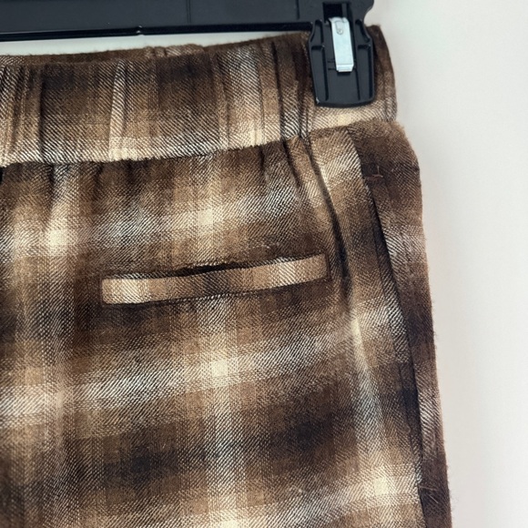 ZARA | HIGH RISE SOFT BROWN PLAID NEUTRAL CLEAN GIRL PANTS TROUSERS - Picture 7 of 8